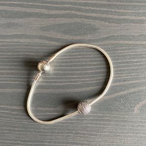 Pandora Moments Snake Bracelet with Pavé Charm